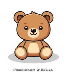 cartoon teddy bear toy icon isolated vector illustration graphic design