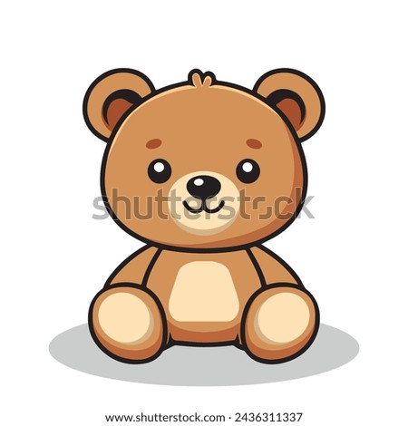 cartoon teddy bear toy icon isolated vector illustration graphic design