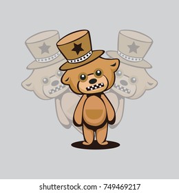 cartoon teddy bear vector illustration
