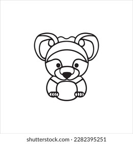 A cartoon of teddy bear vector line art for coloring book