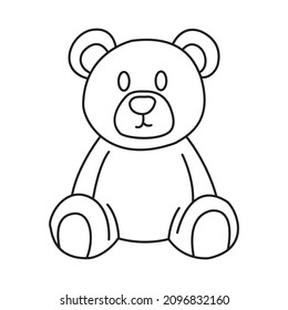 Cartoon teddy bear vector outline