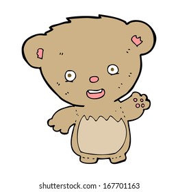 cartoon teddy bear waving