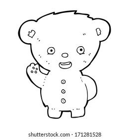 el oso de peluche de caricatura ondeando