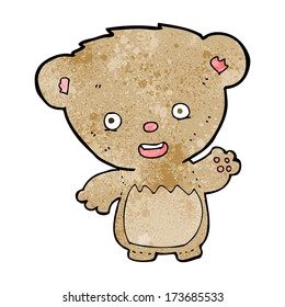 cartoon teddy bear waving