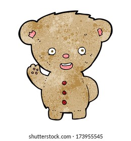 cartoon teddy bear waving