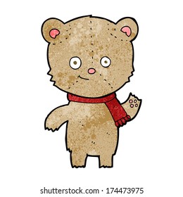 cartoon teddy bear waving