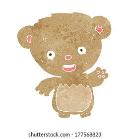 cartoon teddy bear waving