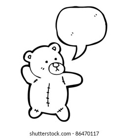 cartoon teddy bear waving