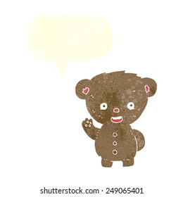 Cartoon-Teddybär, mit Sprachblase