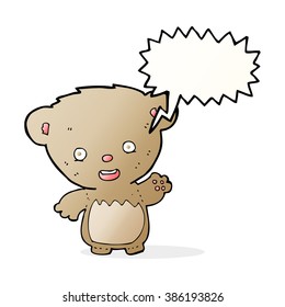Cartoon-Teddybär, mit Sprachblase