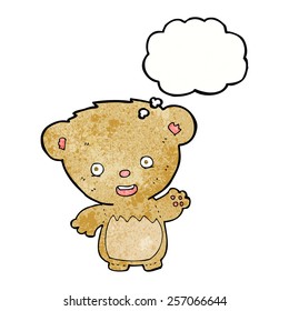 Cartoon Teddybär mit Gedankenblase