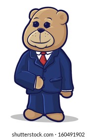 Cartoon teddy bear wearing a business suit/Business Bear Vector