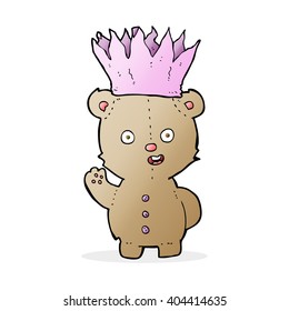 cartoon teddy bear wearing paper crown