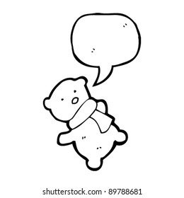 cartoon teddy bear wearing scarf