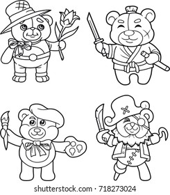 cartoon teddy bears set of images