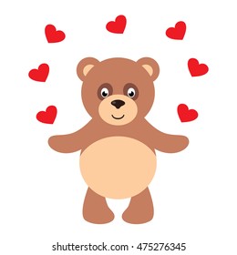 cartoon teddy and heart