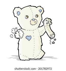 el oso polar de peluche con brazo roto