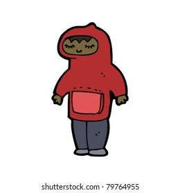 cartoon teen in hooded top cartoon teen in hooded top