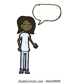 cartoon teenage girl talking