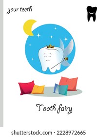 cartoon teeth fairy vector illustration
