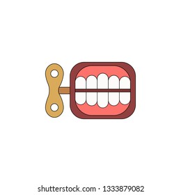 cartoon teeth wind toy colored icon. Signs and symbols can be used for web, logo, mobile app, UI, UX