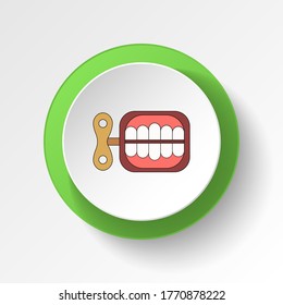 cartoon teeth wind toy colored button icon. Signs and symbols can be used for web, logo, mobile app, UI, UX
