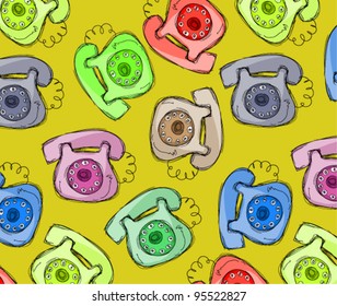 Cartoon Telephones Texture