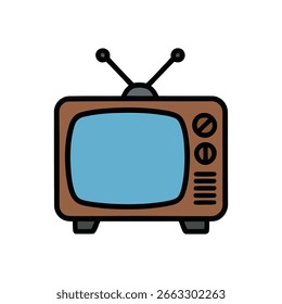 Um desenho de um vetor de ícone de televisão