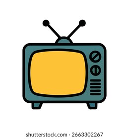 Um desenho de um vetor de ícone de televisão