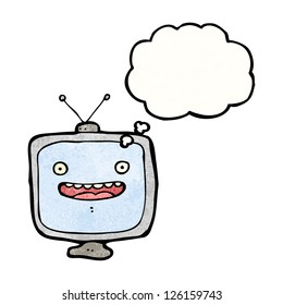 televisión de dibujos animados con cara