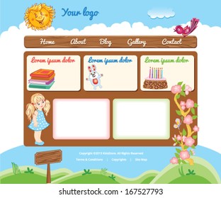Cartoon template for kid web site
