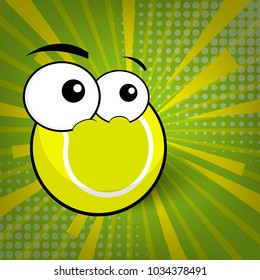 cartoon tennis ball with eyes