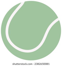 Cartoon tennis ball flat sports object isolated on white background. 