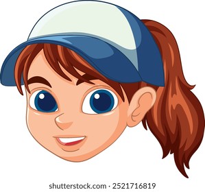 Cartoon tennis player with a blue cap