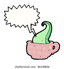 cartoon tentacle in teacup