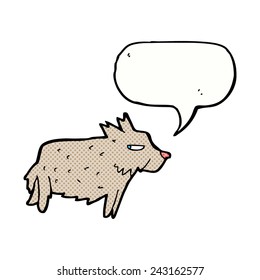 caricatura terrier con burbuja de habla