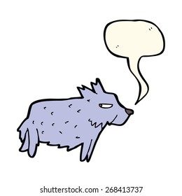 Cartoon-Terrier mit Sprachblase