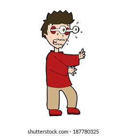 cartoon terrified boy