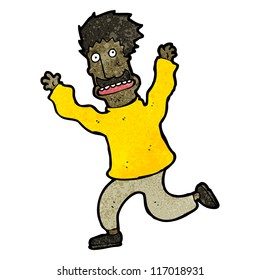 cartoon terrified man