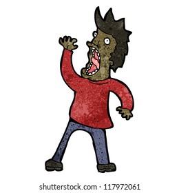 cartoon terrified man