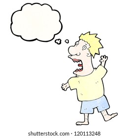 cartoon terrified man