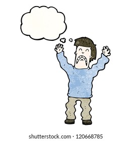 cartoon terrified man