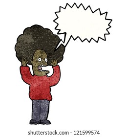 caricatura de hombre aterrorizado