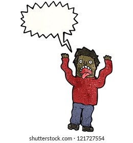 caricatura de hombre aterrorizado