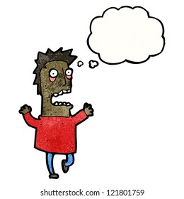 cartoon terrified man