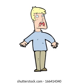 caricatura de hombre aterrorizado