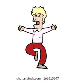 cartoon terrified man