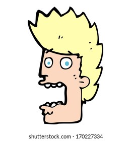 cartoon terrified man