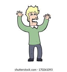 cartoon terrified man