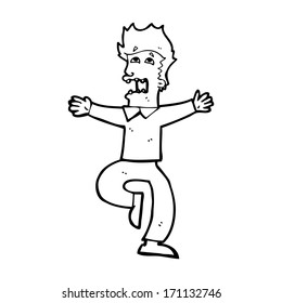 cartoon terrified man